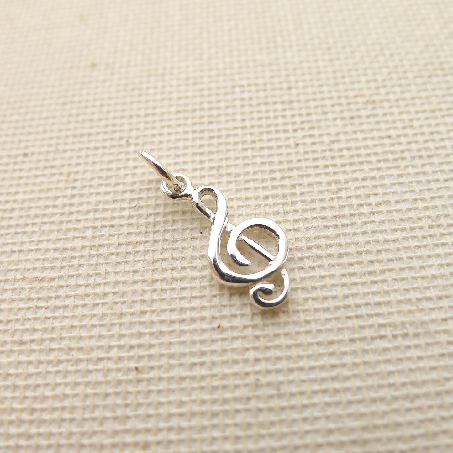 Treble Clef Charm Sterling Silver Musican Pendant