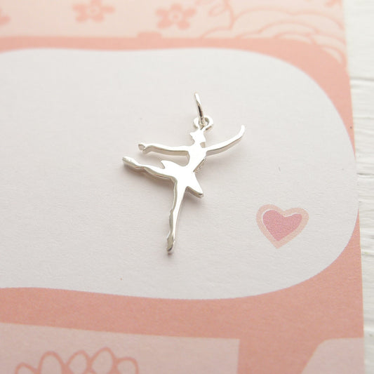 Ballet Charm Sterling Silver Ballerina Pendant Dancer Jewelry
