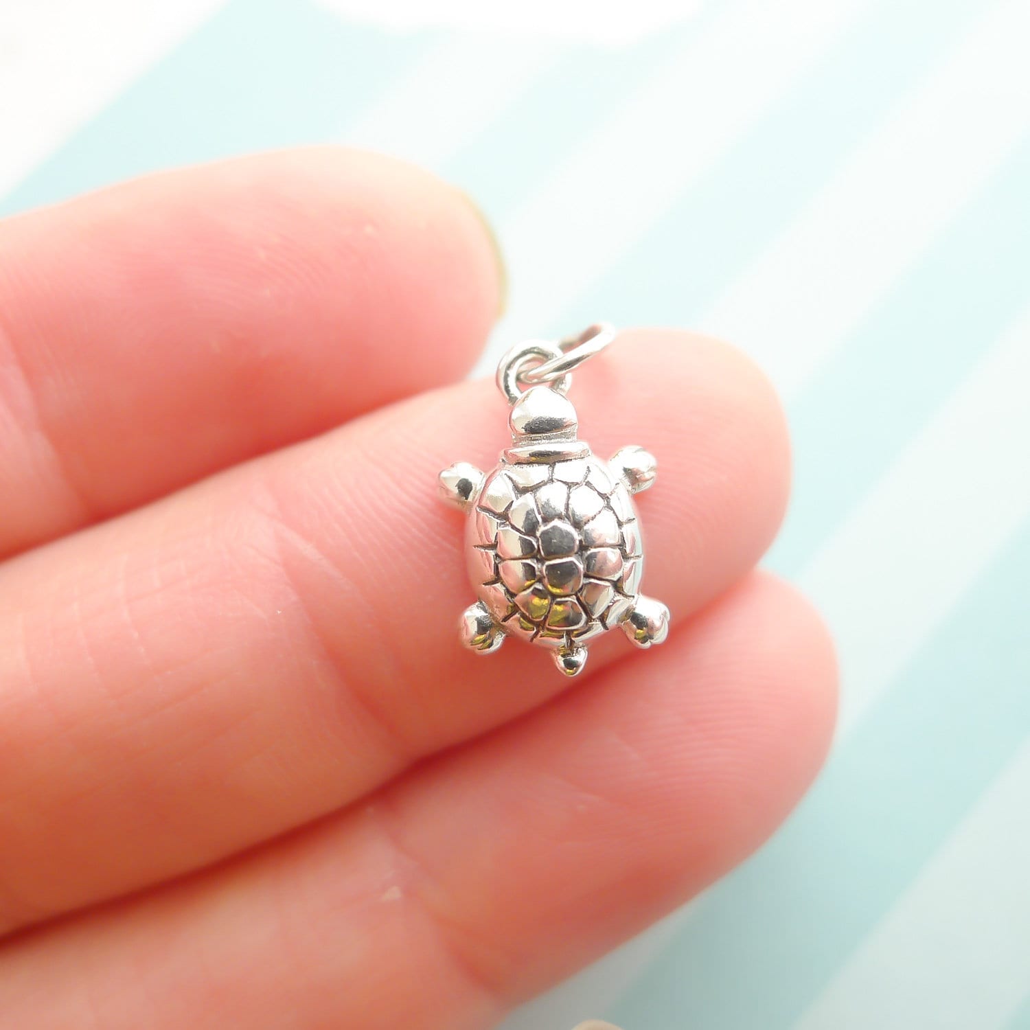 Turtle Charm Sterling Silver Seaturtle Pendant