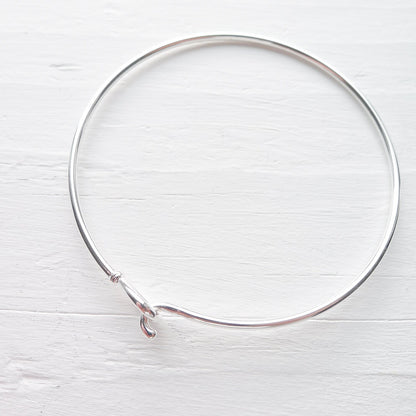 Bangle Bracelet Sterling Silver Teardrop Latch Cuff