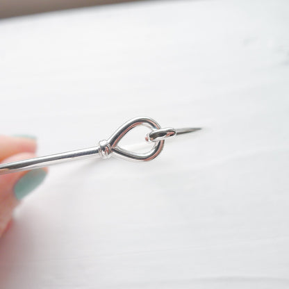Bangle Bracelet Sterling Silver Teardrop Latch Cuff
