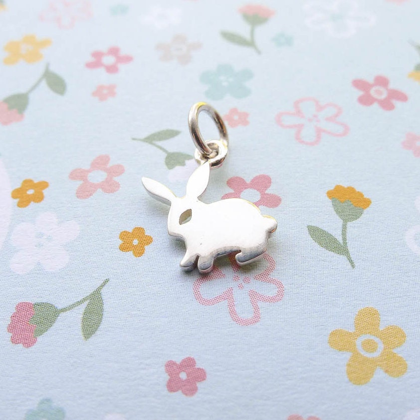 Tiny Sterling Silver Bunny Charm Little Rabbit Charms