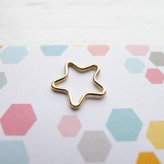 Tiny Gold Star Charm Wire Shape Link Celestial Jewelry Maker