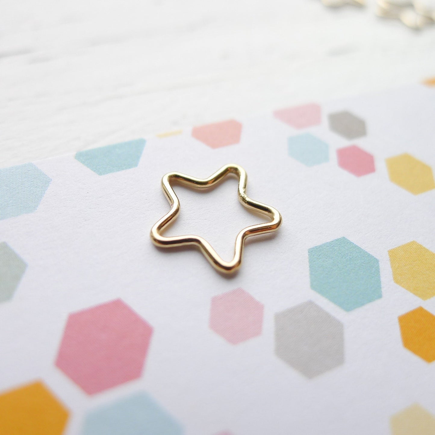 Tiny Gold Star Charm Wire Shape Link Celestial Jewelry Maker