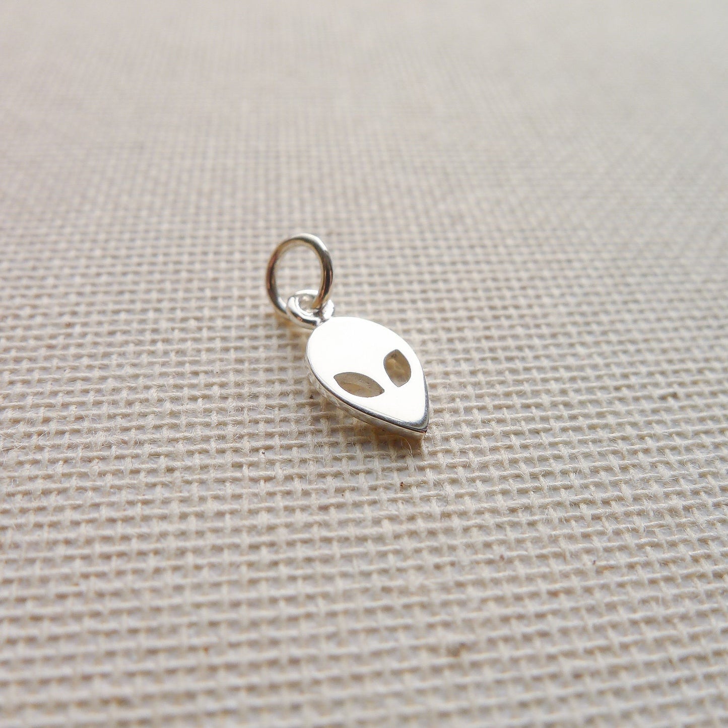 Alien Charm Sterling Silver Tiny Extra Terrestrial Pendant Area 51