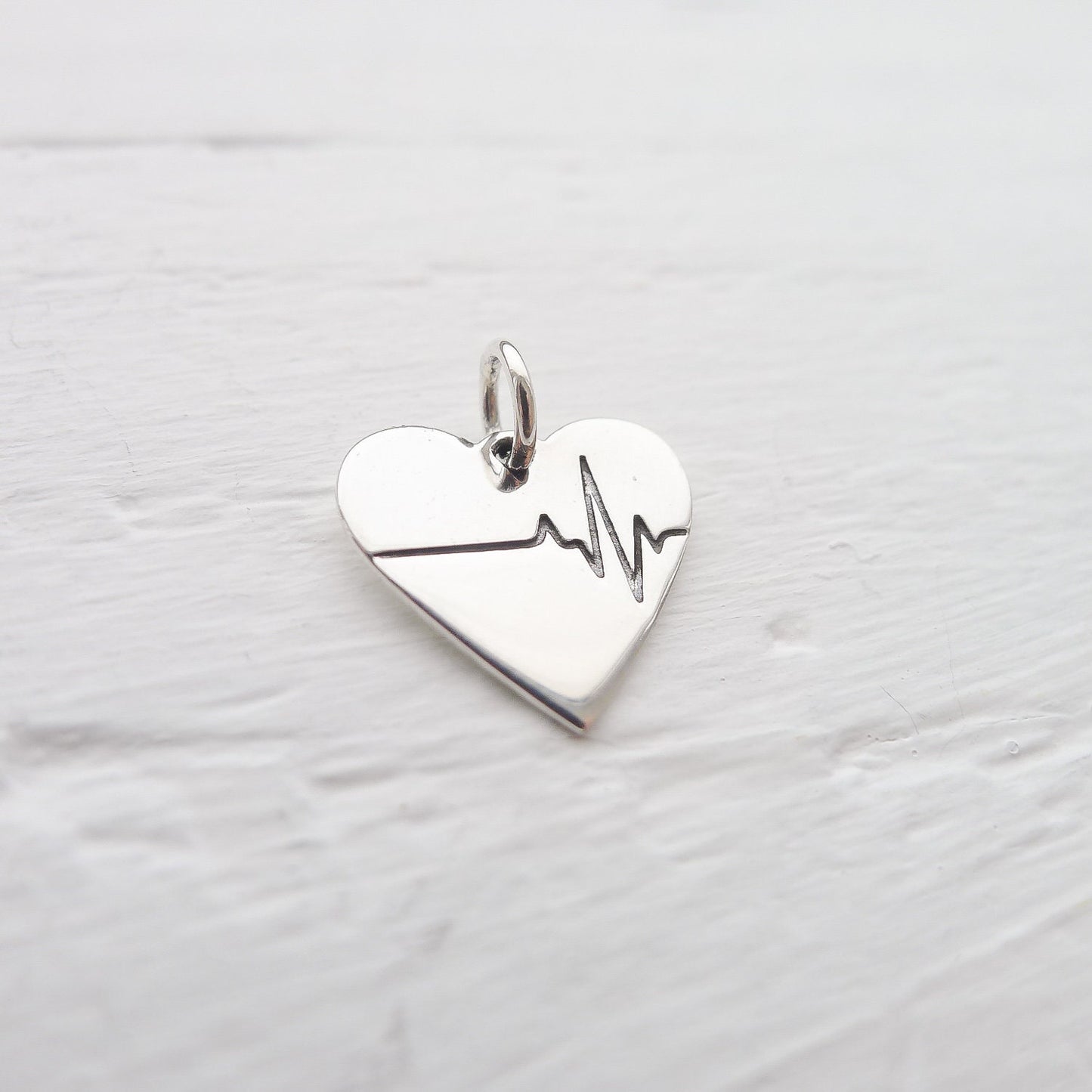 Heartbeat Charm Sterling Silver