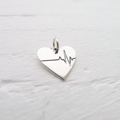 Heartbeat Charm Sterling Silver
