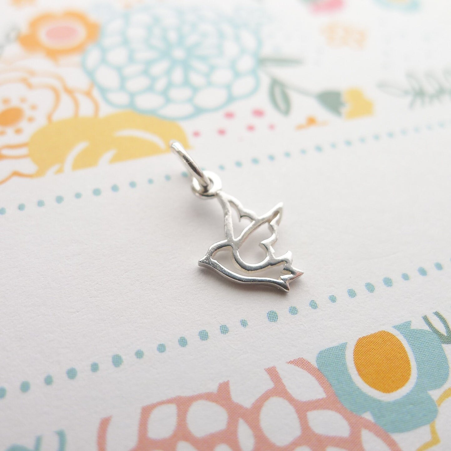 Dove Charm Sterling Silver Tiny Bird Pendant Peace Jewelry