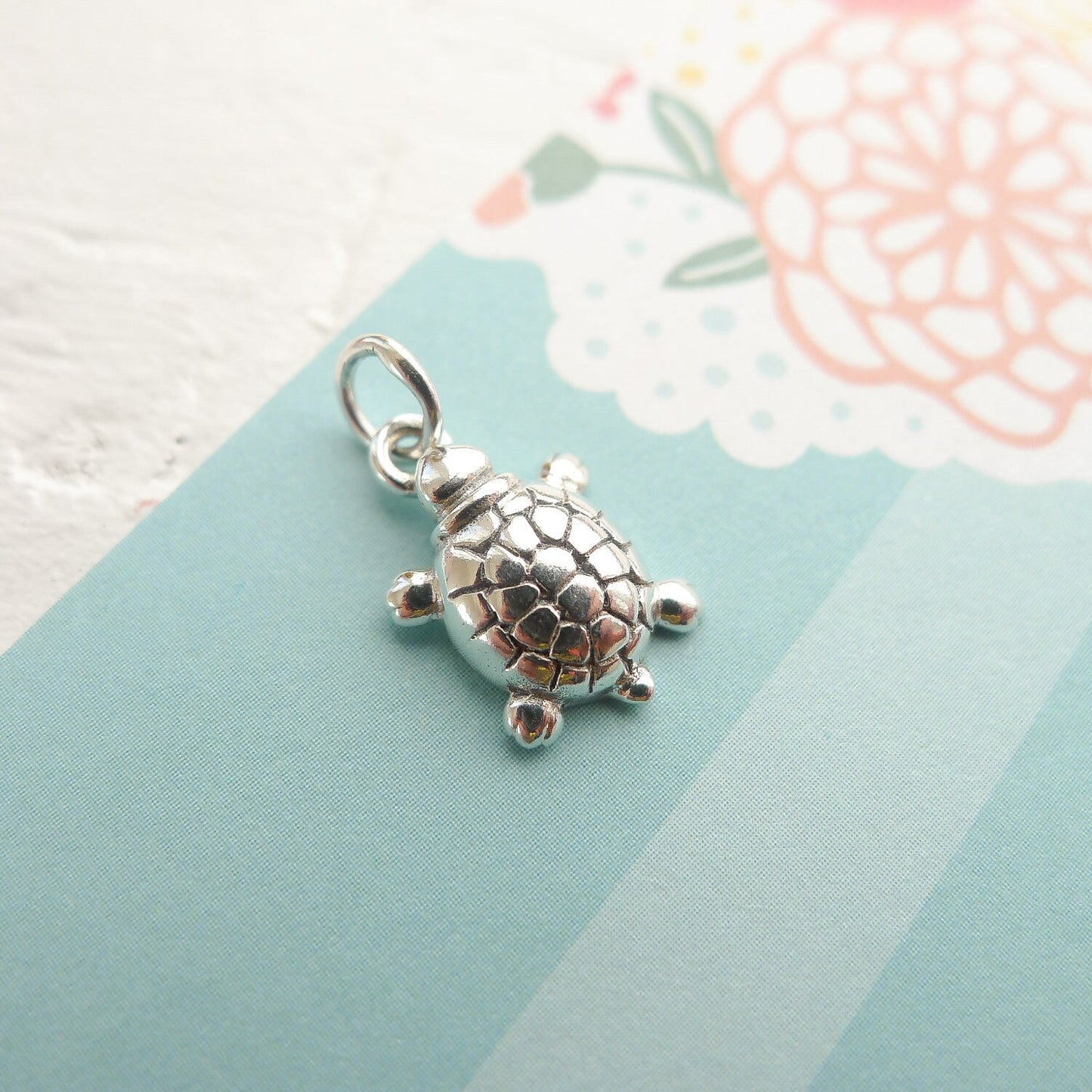 Turtle Charm Sterling Silver Seaturtle Pendant