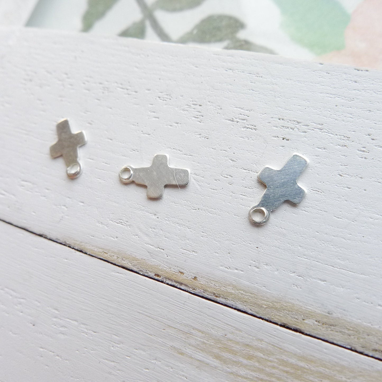 Tiny Cross Charm Sterling Silver Barely There