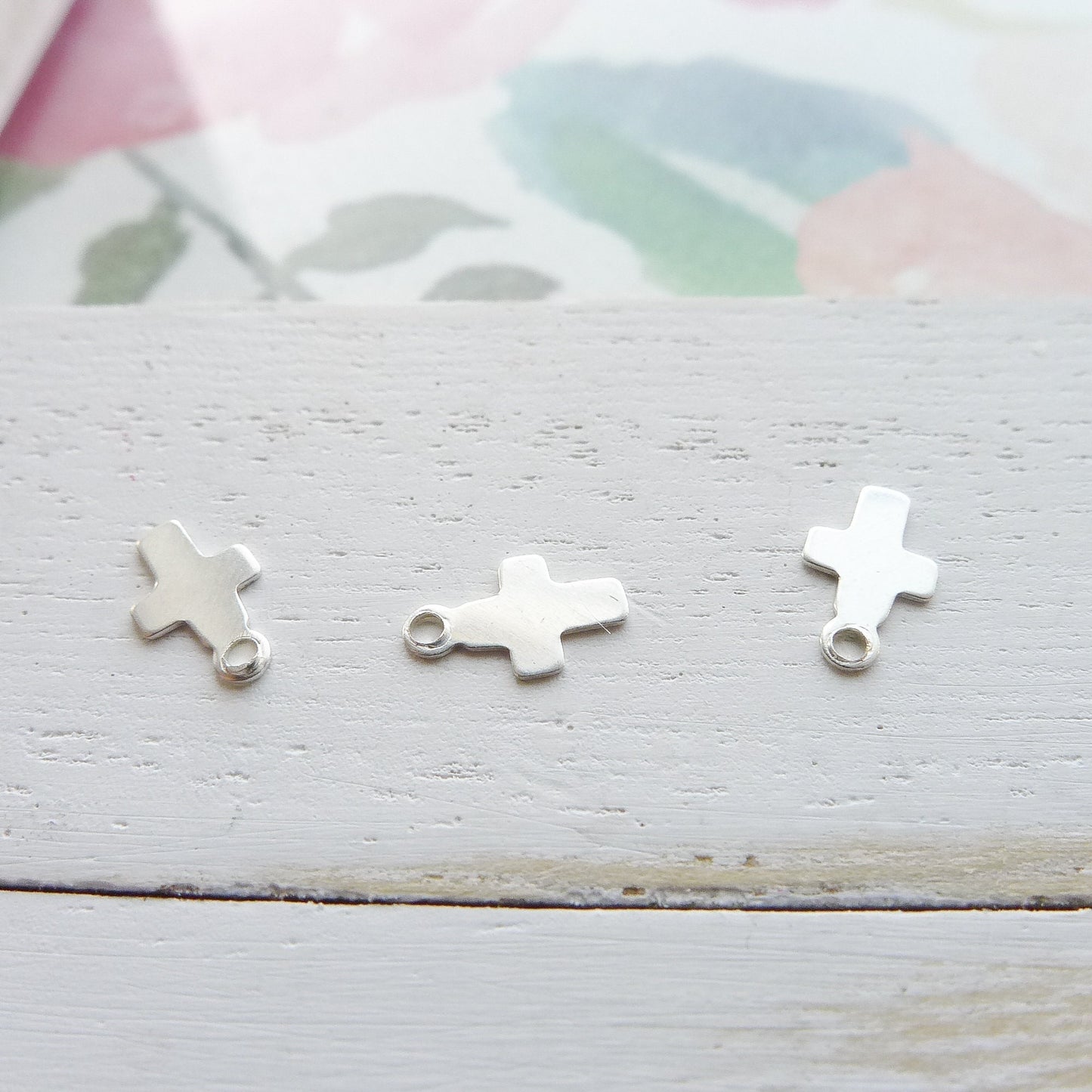Tiny Cross Charm Sterling Silver Barely There