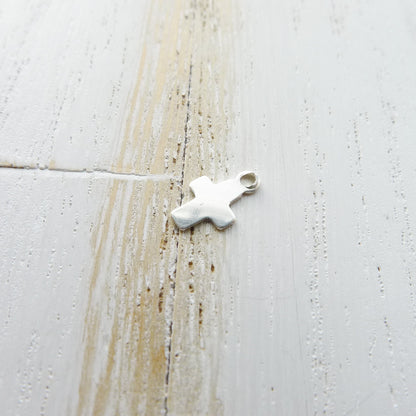 Tiny Cross Charm Sterling Silver Barely There