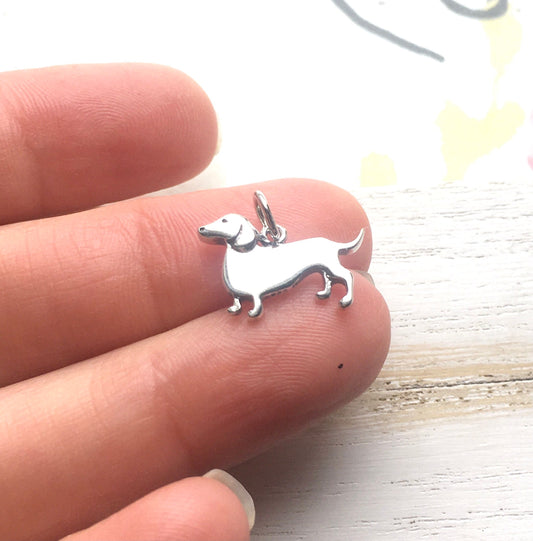 Dachshund Pendant Sterling Silver Charm Gift for Dog Lover Hound