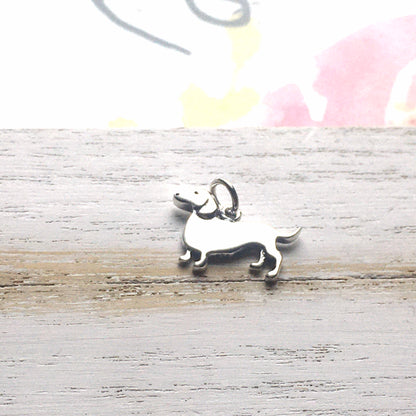 Dachshund Pendant Sterling Silver Charm