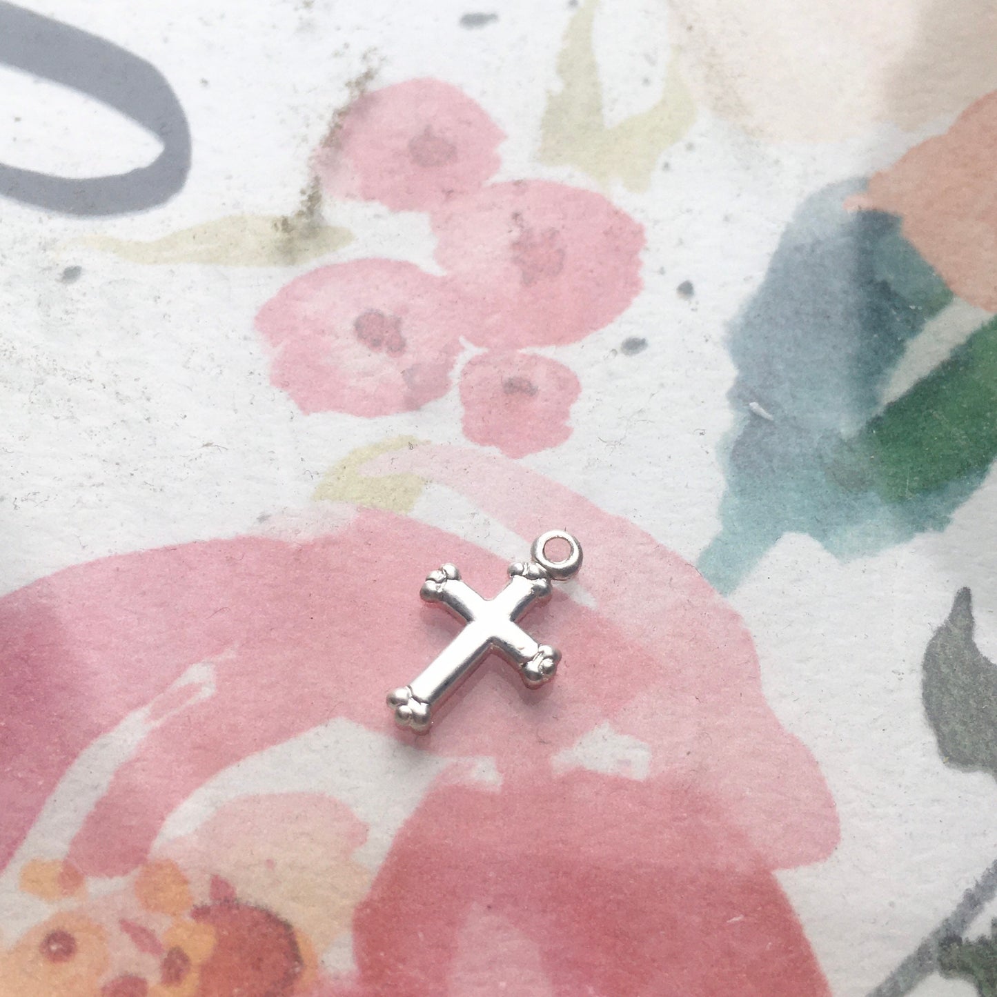 Tiny Silver Cross Charms Fancy Small Sterling Crosses Pendants for Jewelry