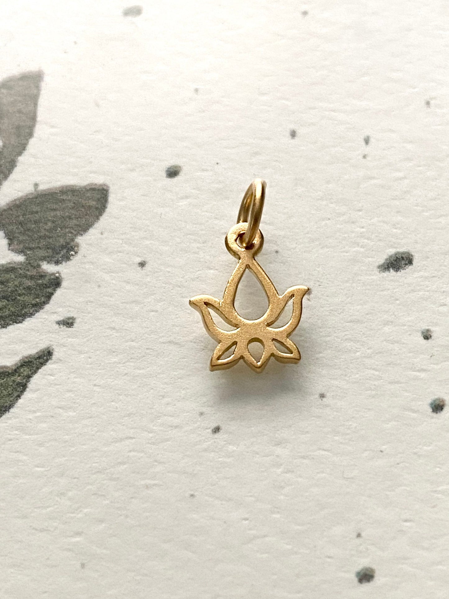 Gold Lotus Charm Vermeil Pendant