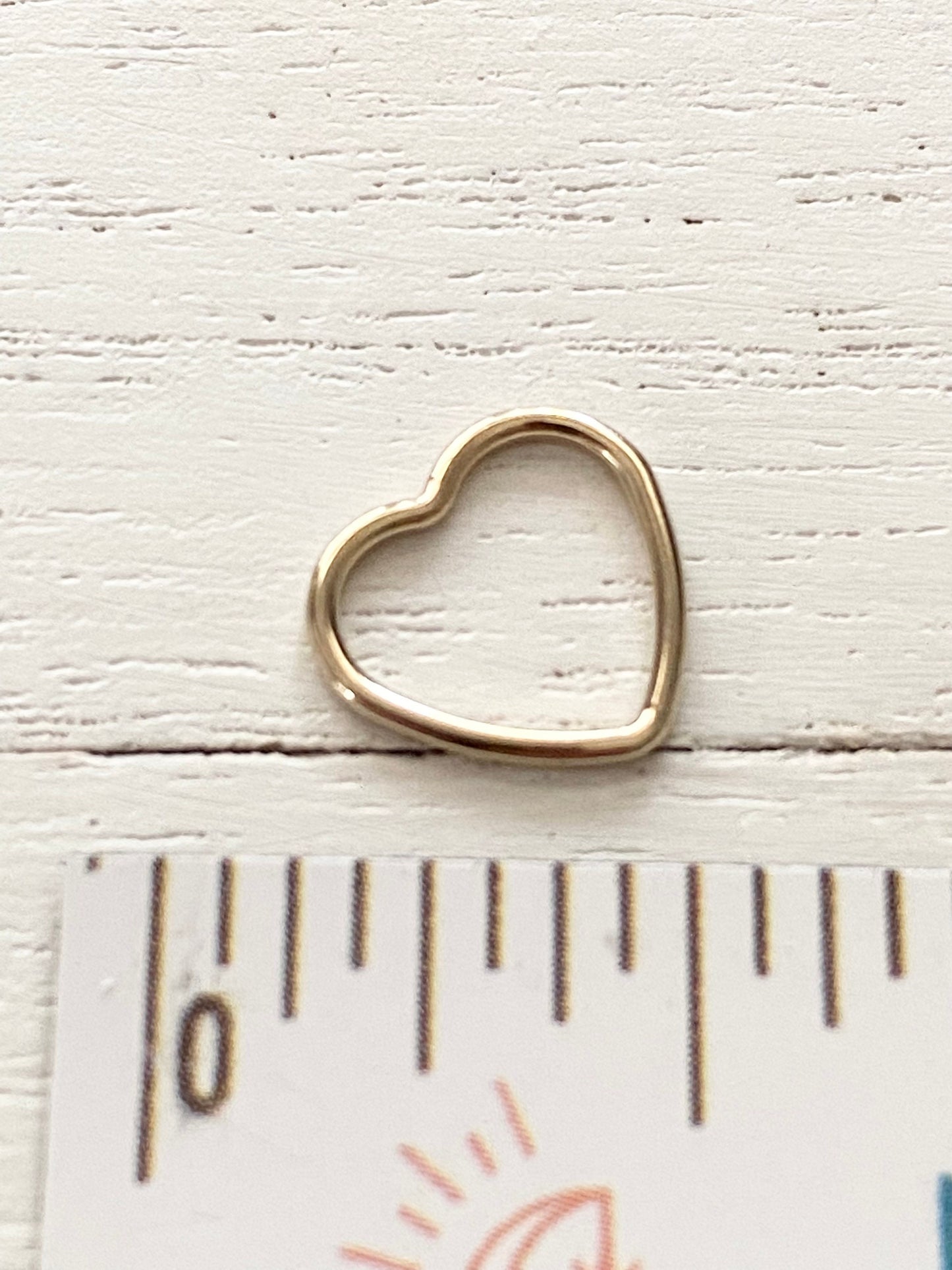 Open Heart Charm Link Small Gold Filled or Sterling Silver