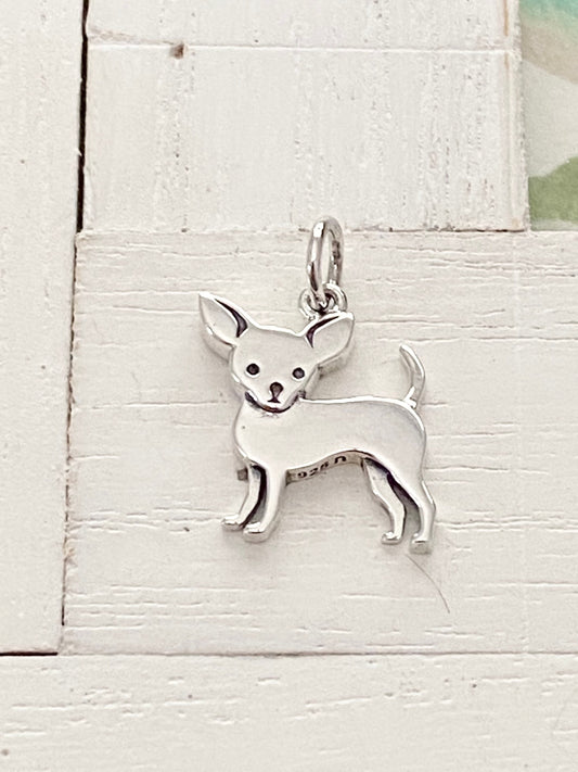 Chihuahua Charm Sterling Silver Pendant Doggy Puppy Dog Jeweley