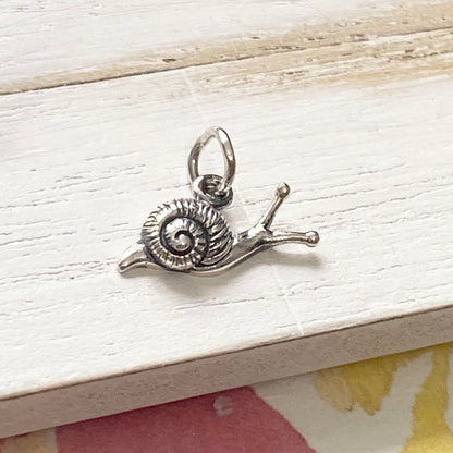 Snail Charm Little Slug Sheâ€™ll Pendant for Jewelry Sterling Silver