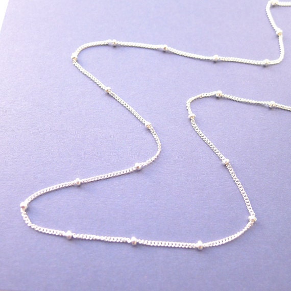 Sterling Silver Beaded Ball Chain Satellite Chains Finished 18 inches