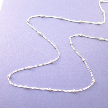 Sterling Silver Beaded Ball Chain Satellite Chains Finished 18 inches
