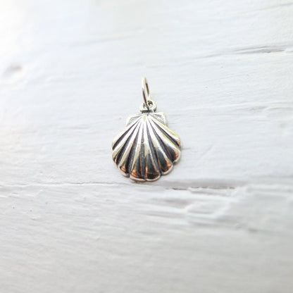 Clamshell Pendant Shell Charm Sterling Silver Ocean Sea Shells Seashell