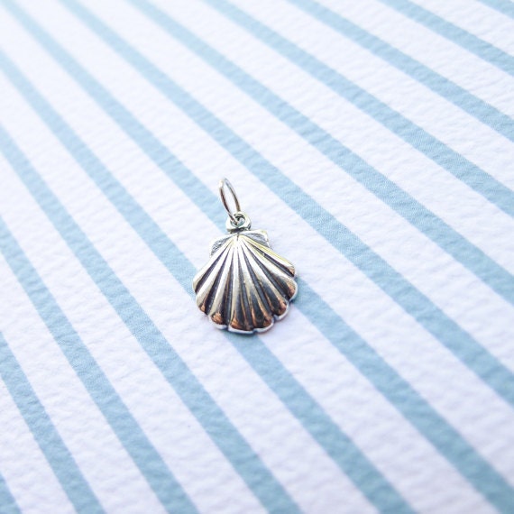 Clamshell Pendant Shell Charm Sterling Silver Ocean Sea Shells Seashell