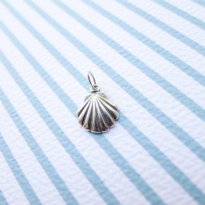 Clamshell Pendant Shell Charm Sterling Silver Ocean Sea Shells Seashell