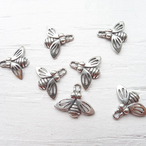 Bumble Bee Charm Sterling Silver