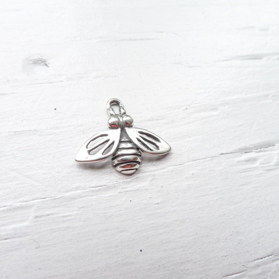 Bumble Bee Pendant Honey Bees Charm Sterling Silver Charms