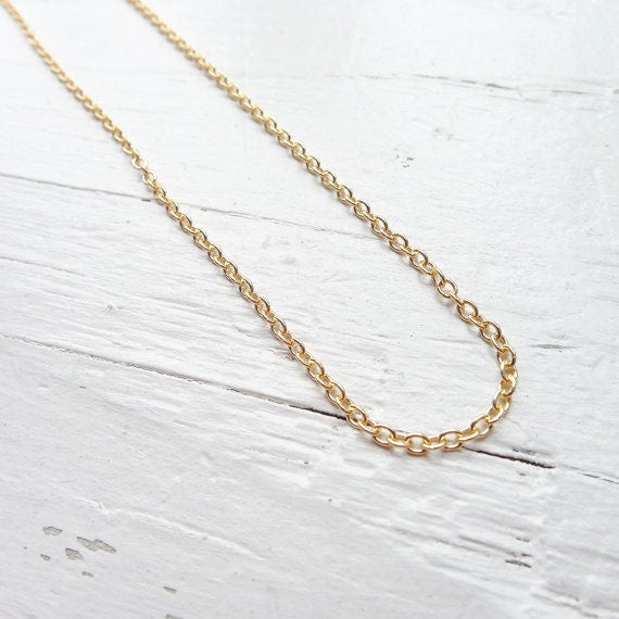 Gold Cable Chain Delicate Chains for Pendants or Charm Necklaces Yellow Goldfilled 1.8mm 16" 18" length