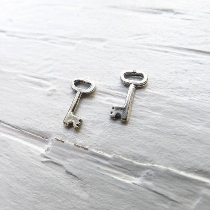 Tiny Key Charm Very Small Sterling Silver Keys for Jewelry Making