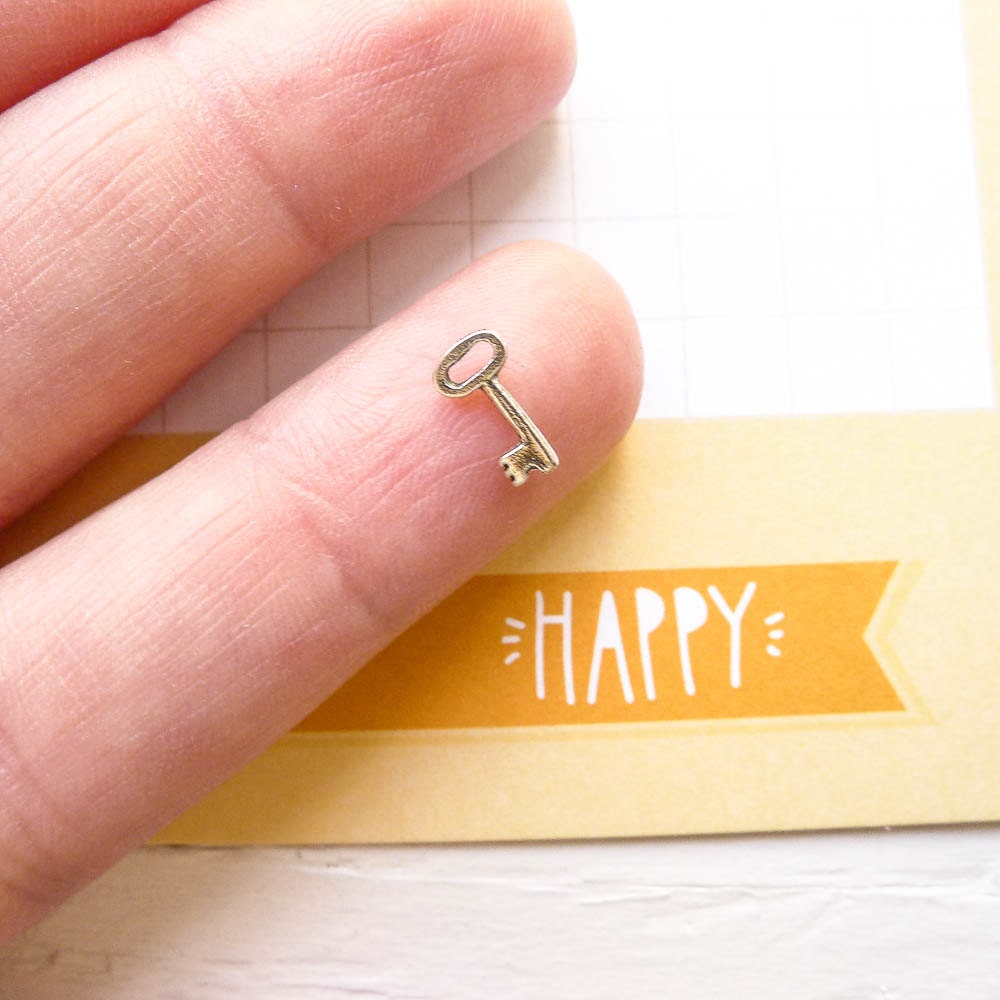 Tiny Key Charm Very Small Sterling Silver Keys for Jewelry Making