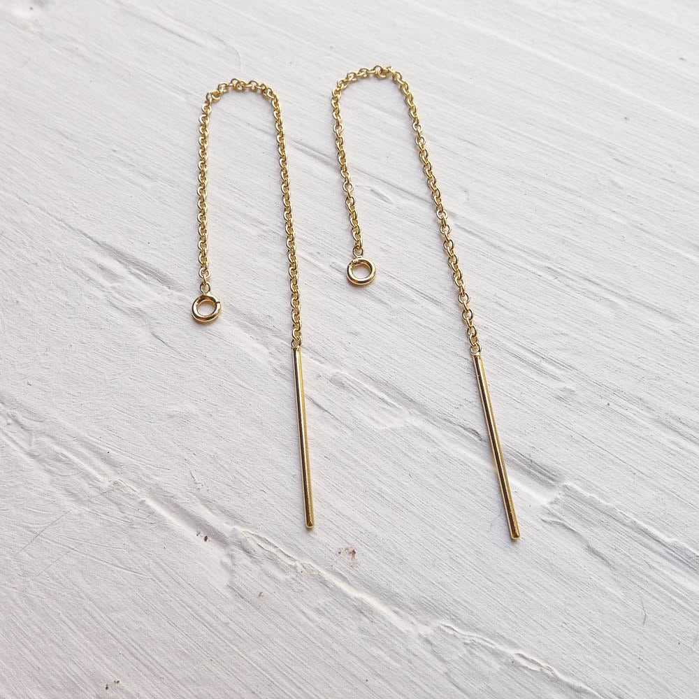 Gold Fill Thread Earrings Threader Earwires in Goldfilled Earring Findings