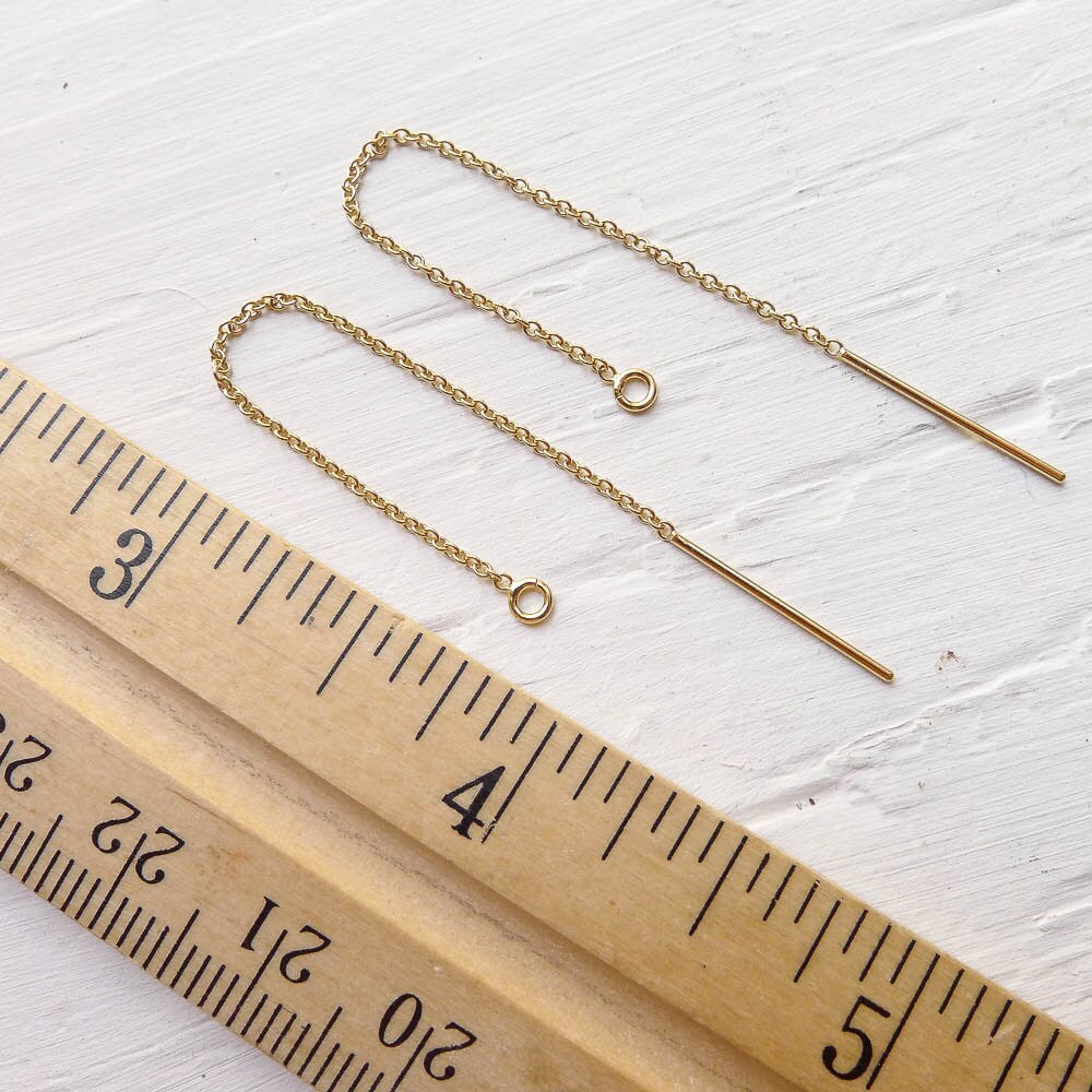 Gold Fill Thread Earrings Threader Earwires in Goldfilled Earring Findings