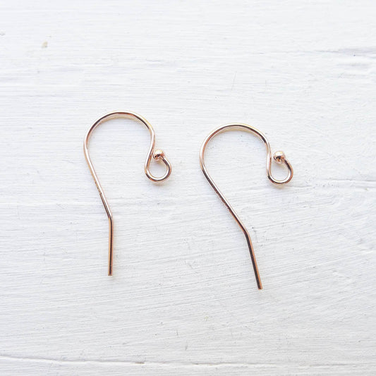 Rose Gold Filled French Hook Earwires with Balls Earring Findings Pair