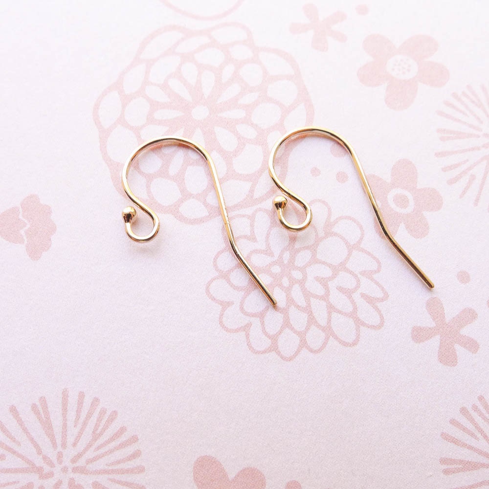 Gold Filled French Hook Earwire Pair with Balls Earring Findings