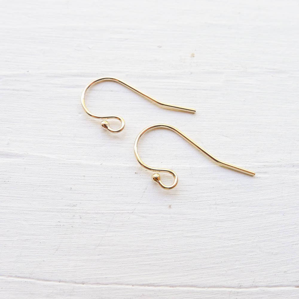 Gold Filled French Hook Earwire Pair with Balls Earring Findings