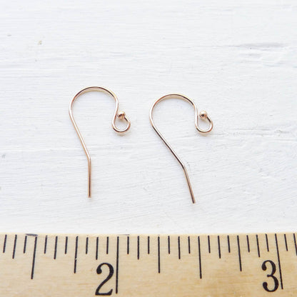 Rose Gold Filled French Hook Earwires with Balls Earring Findings Pair
