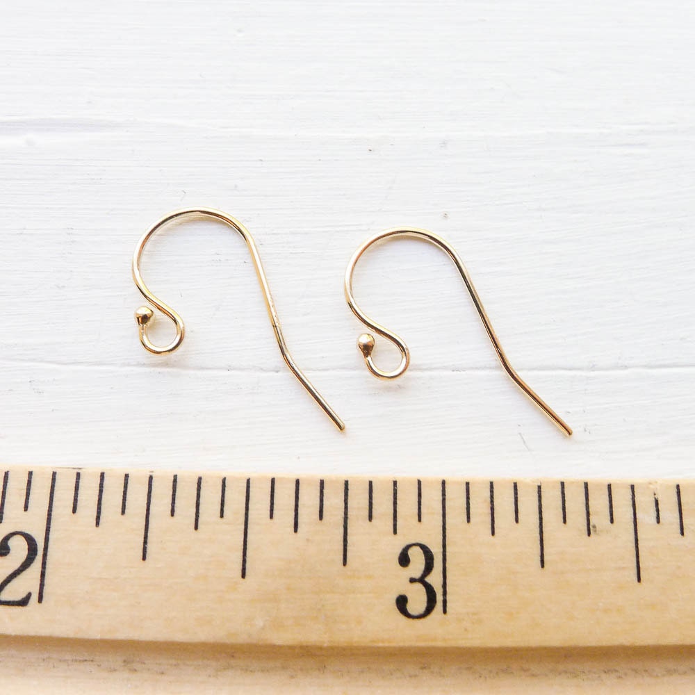 Gold Filled French Hook Earwire Pair with Balls Earring Findings