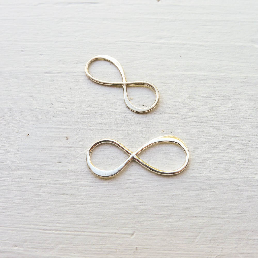 Medium Infinity Link Sterling Silver Jewelry Making Forever Symbol or Figure Eight