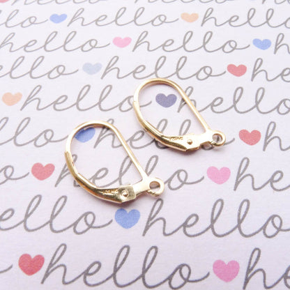 Gold Filled Leverback Ear Hooks Lever back Earring Findings