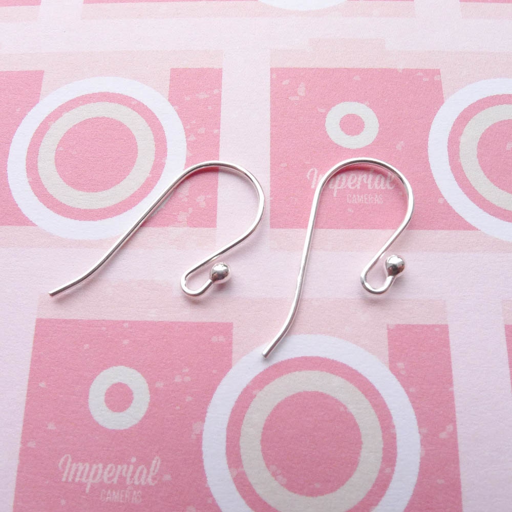Sterling Silver French Hook Ear wires Pair with Balls Earring Findings