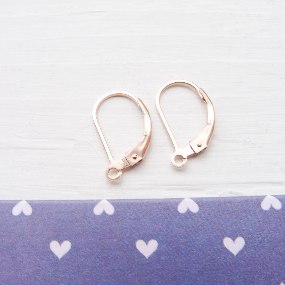 Rose Gold Filled Lever back Earwires Leverback Earring Hooks