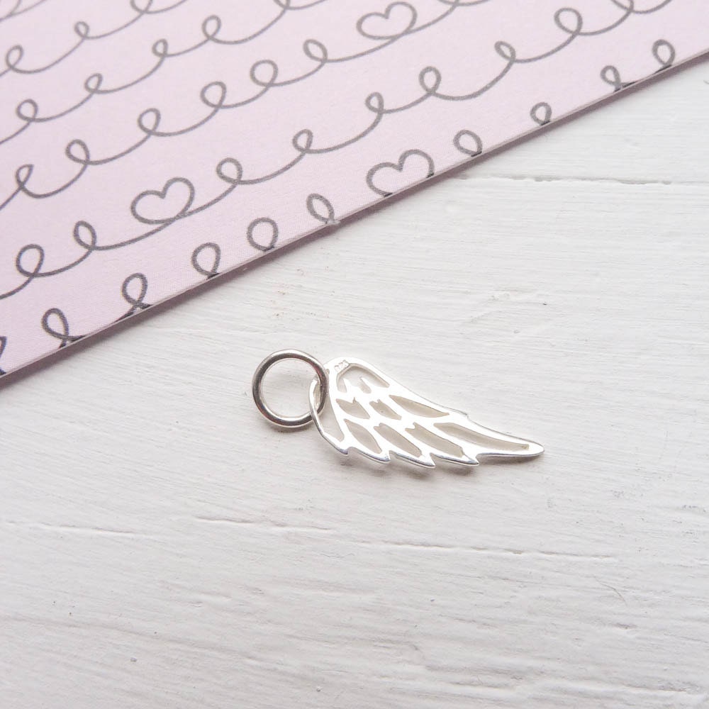 Sterling Silver Angel Wing Charm Jewelry Making Supplies and Materials