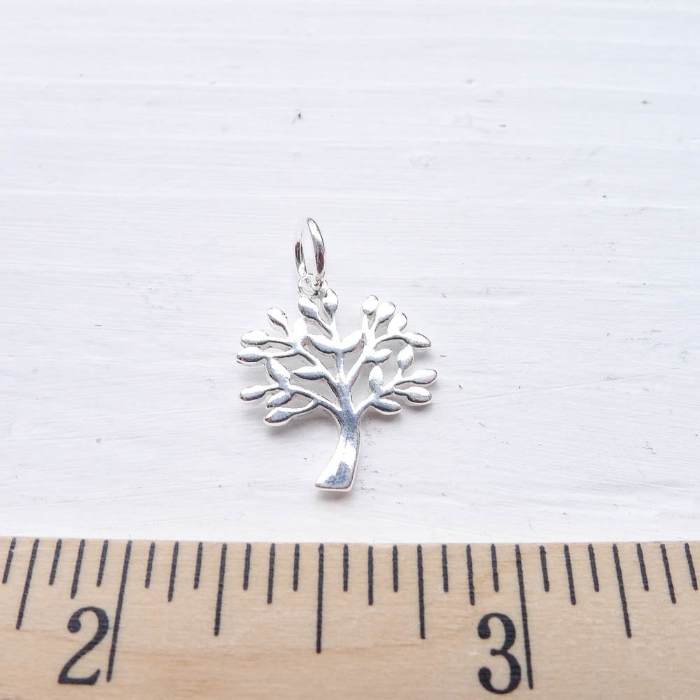 Tree Charm Sterling Silver Pendant for Jewelry Making