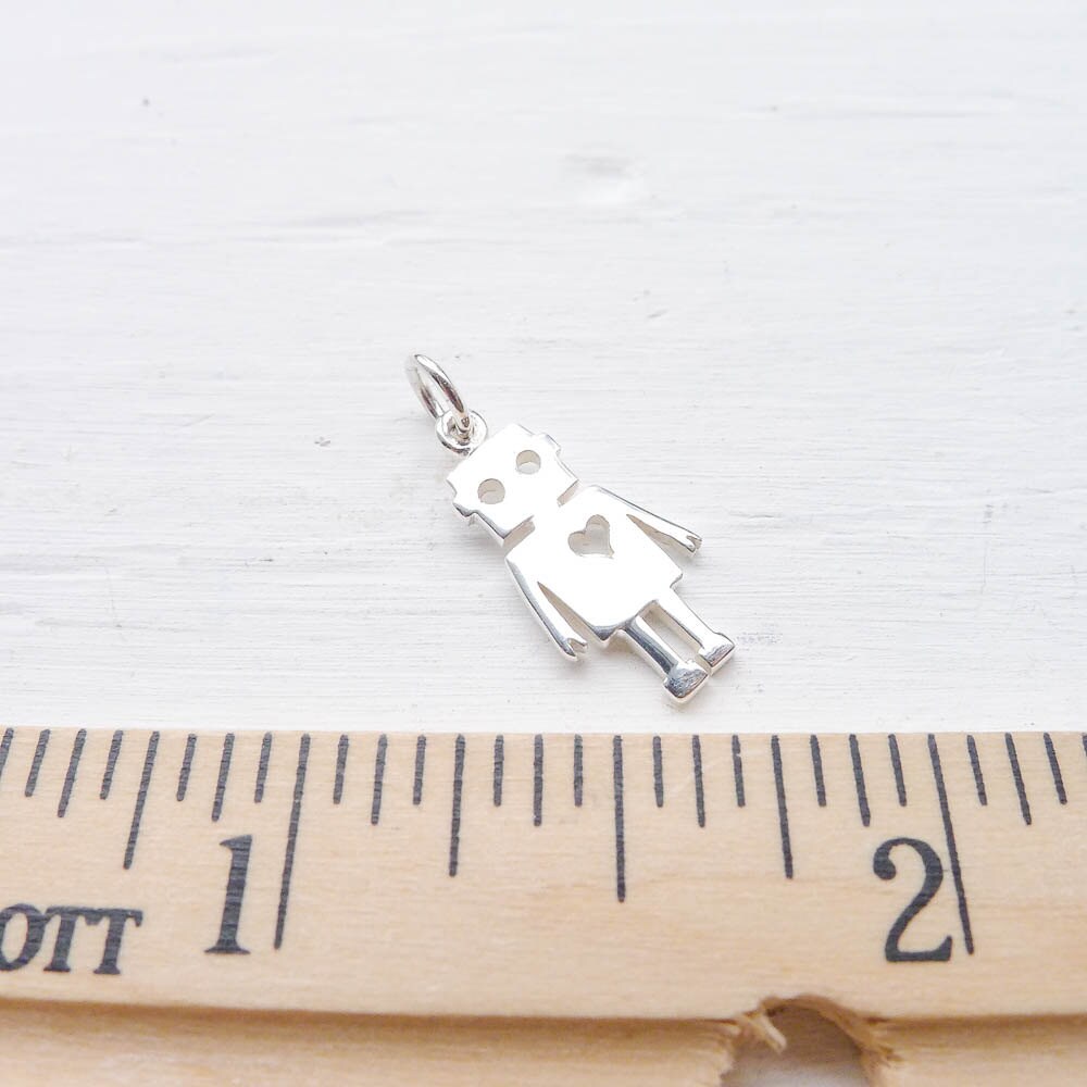 Robot Charm Sterling Silver