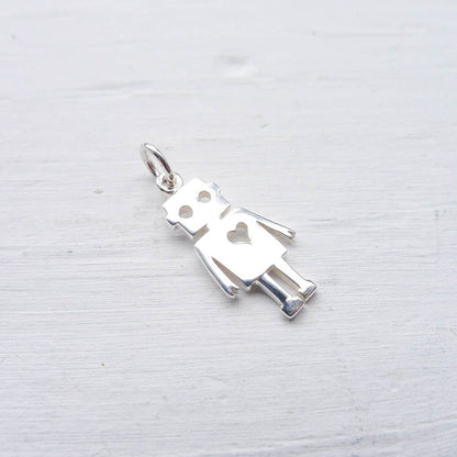 Robot Charm Sterling Silver