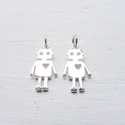 Robot Charm Sterling Silver