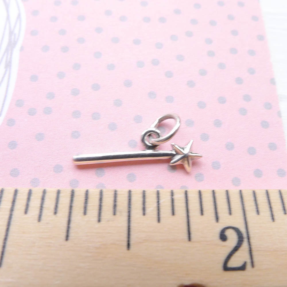 Wand Charm Sterling Silver Magic Wand Pendant Magical Jewelry Making DIY